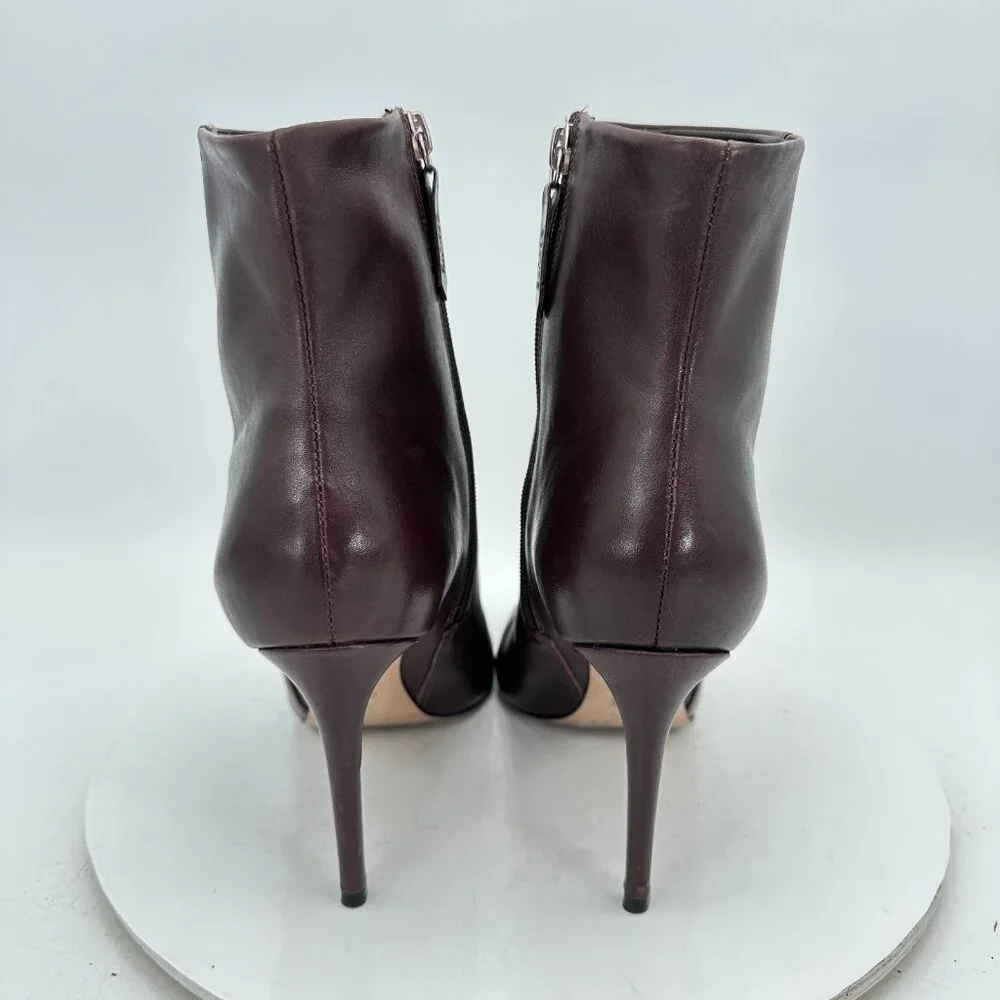 Schutz Women Size 9B Dark Brown Leather Side Zip Pointed Toe Ankle Heel Boot - Picture 5 of 11
